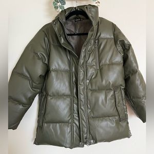 (SOLD) Nastygal Olive Puffer Jacket